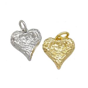 Copper Heart Pendant Hammered Mixed, approx 11.5mm [FD15111]