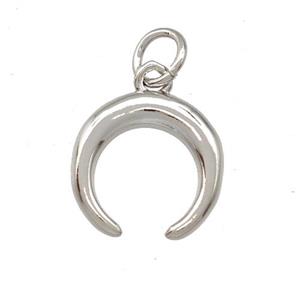 Copper Crescent Pendant Platinum Plated, approx 12mm [FD15118]