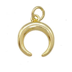 Copper Crescent Pendant Gold Plated, approx 12mm [FD15119]