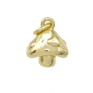 Copper Mushroom Pendant Gold Plated, approx 8-9mm [FD15122]