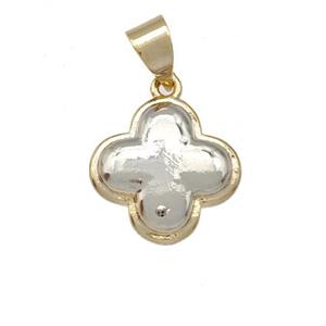 Copper Clover Pendant Gold Plated, approx 13mm [FD15124]