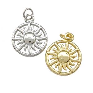 Copper Sun Pendant Mixed, approx 15mm [FD15127]