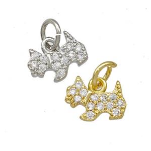 Copper Cat Charms Pendant Pave Zirconia Mixed, approx 6-10mm [FD15145]