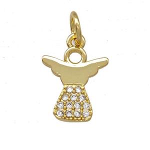 Copper Pendant Pave Zircon Gold Plated, approx 10mm [FD15153]