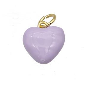 Copper Heart Pendant Lilac Enamel Gold Plated, approx 12-13.5mm [FD15192]