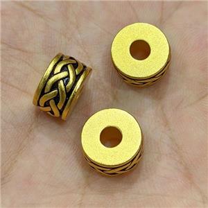 Copper Heishi Beads Large Hole Gold Plated, approx 12mm, 4mm hole [FD15244]