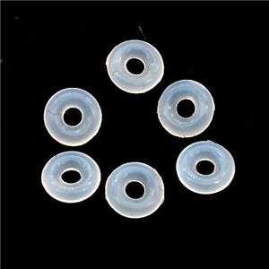White Rubber Stopper Beads Spacer, approx 6mm, 2mm hole [FD15245]