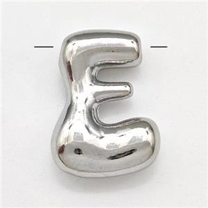 Copper Letter-E Pendant Platinum Plated, approx 15-21mm [FD15250]
