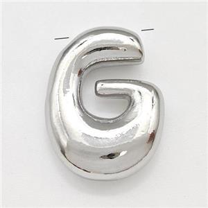 Copper Letter-G Pendant Platinum Plated, approx 15-21mm [FD15252]