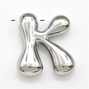 Copper Letter-K Pendant Platinum Plated, approx 15-21mm [FD15256]