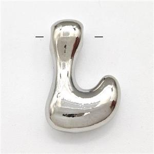 Copper Letter-L Pendant Platinum Plated, approx 15-21mm [FD15257]