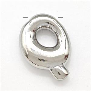 Copper Letter-Q Pendant Platinum Plated, approx 15-21mm [FD15262]