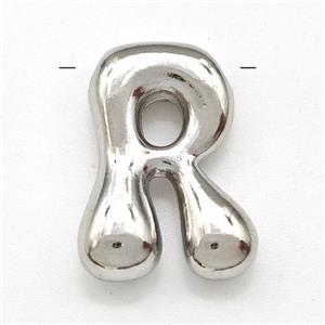 Copper Letter-R Pendant Platinum Plated, approx 15-21mm [FD15263]