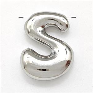 Copper Letter-S Pendant Platinum Plated, approx 15-21mm [FD15264]
