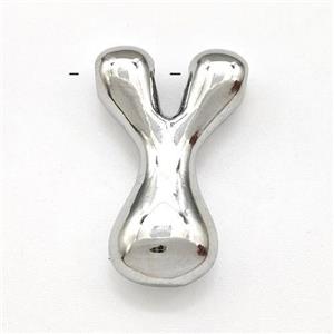 Copper Letter-Y Pendant Platinum Plated, approx 15-21mm [FD15270]