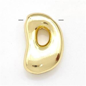 Copper Letter-D Pendant Gold Plated, approx 15-21mm [FD15276]