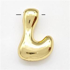 Copper Letter-L Pendant Gold Plated, approx 15-21mm [FD15284]