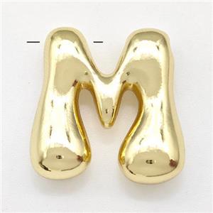 Copper Letter-M Pendant Gold Plated, approx 15-21mm [FD15285]
