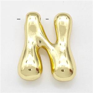 Copper Letter-N Pendant Gold Plated, approx 15-21mm [FD15286]