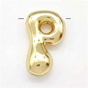 Copper Letter-P Pendant Gold Plated, approx 15-21mm [FD15288]