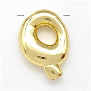 Copper Letter-Q Pendant Gold Plated, approx 15-21mm [FD15289]