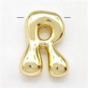 Copper Letter-R Pendant Gold Plated, approx 15-21mm [FD15290]