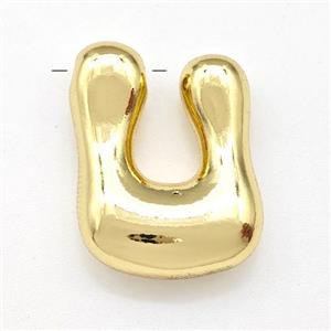 Copper Letter-U Pendant Gold Plated, approx 15-21mm [FD15293]