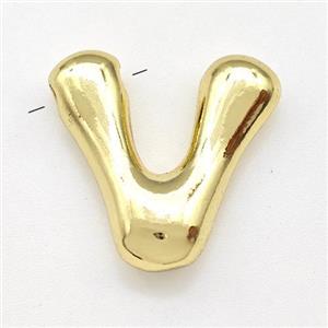 Copper Letter-V Pendant Gold Plated, approx 15-21mm [FD15294]