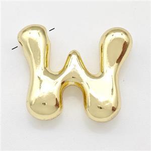 Copper Letter-W Pendant Gold Plated, approx 15-21mm [FD15295]