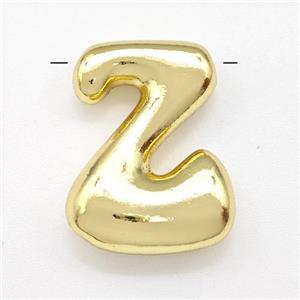 Copper Letter-Z Pendant Gold Plated, approx 15-21mm [FD15298]