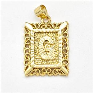 Copper Letter-G Pendant Frame Gold Plated, approx 18-21mm [FD15333]