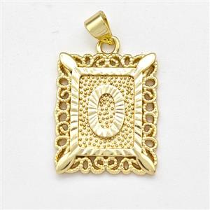 Copper Letter-O Pendant Frame Gold Plated, approx 18-21mm [FD15341]