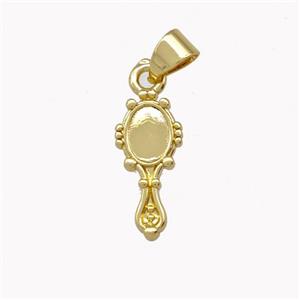 Mirror Charms Copper Pendant Gold Plated, approx 7-16mm [FD15354]