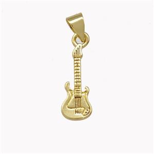Guitar Charms Copper Pendant Gold Plated, approx 7-16mm [FD15355]