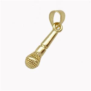 Microphone Charms Copper Pendant Gold Plated, approx 5-15mm [FD15357]