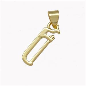 Hacksaw Charms Copper Pendant Gold Plated, approx 5-15mm [FD15358]