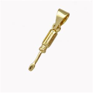 Screwdriver Charms Copper Pendant Gold Plated, approx 2.5-15mm [FD15362]