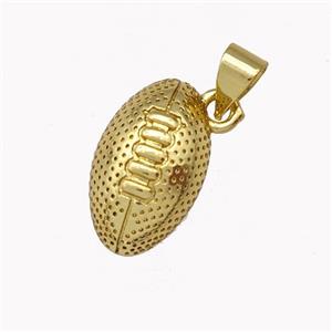 American Football Charms Copper Rugby Pendant Sport Gold Plated, approx 9-16mm [FD15365]