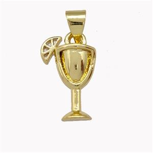 Wine Glass Cup Charms Copper Goblet Pendant Gold Plated, approx 9-15mm [FD15368]