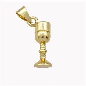 Wine Glass Charms Copper Goblet Pendant Gold Plated, approx 5-15mm [FD15369]