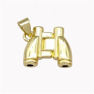Binoculars Charms Copper Pendant Gold Plated, approx 13-15mm [FD15375]