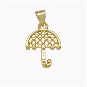 Umbrella Charms Copper Pendant Gold Plated, approx 13-15mm [FD15376]