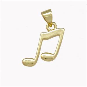 Musical Note Charms Copper Pendant Gold Plated, approx 14mm [FD15381]