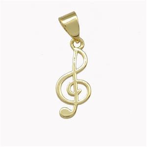 Musical Note Charms Copper Treble Clef Pendant Gold Plated, approx 7-15mm [FD15382]