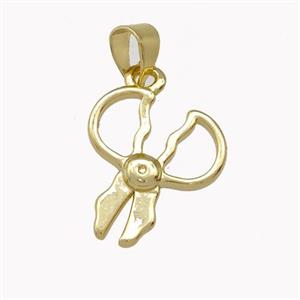 Scissor Charms Copper Pendant Gold Plated, approx 13-16mm [FD15385]