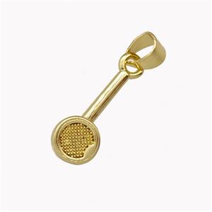 Showerhead Charms Copper Pendant Gold Plated, approx 6-16mm [FD15391]