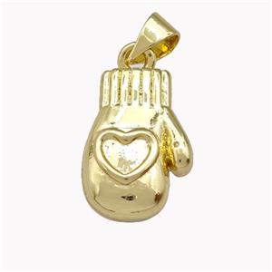 Glove Charm Copper Pendant Gold Plated, approx 11-16mm [FD15398]