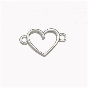 Copper Heart Connector Platinum Plated, approx 10-11.5mm [FD15404]