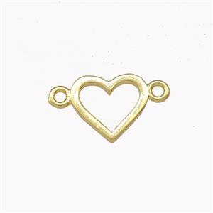 Copper Heart Connector Gold Plated, approx 10-11.5mm [FD15405]