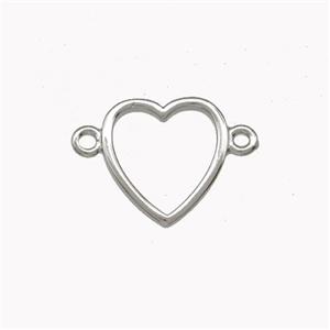 Copper Heart Connector Platinum Plated, approx 13mm [FD15406]
